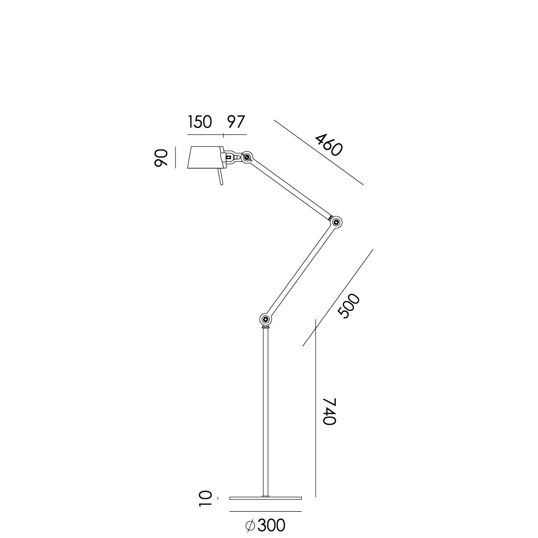 Bolt 2arm Floor | Smokey Black | 1065